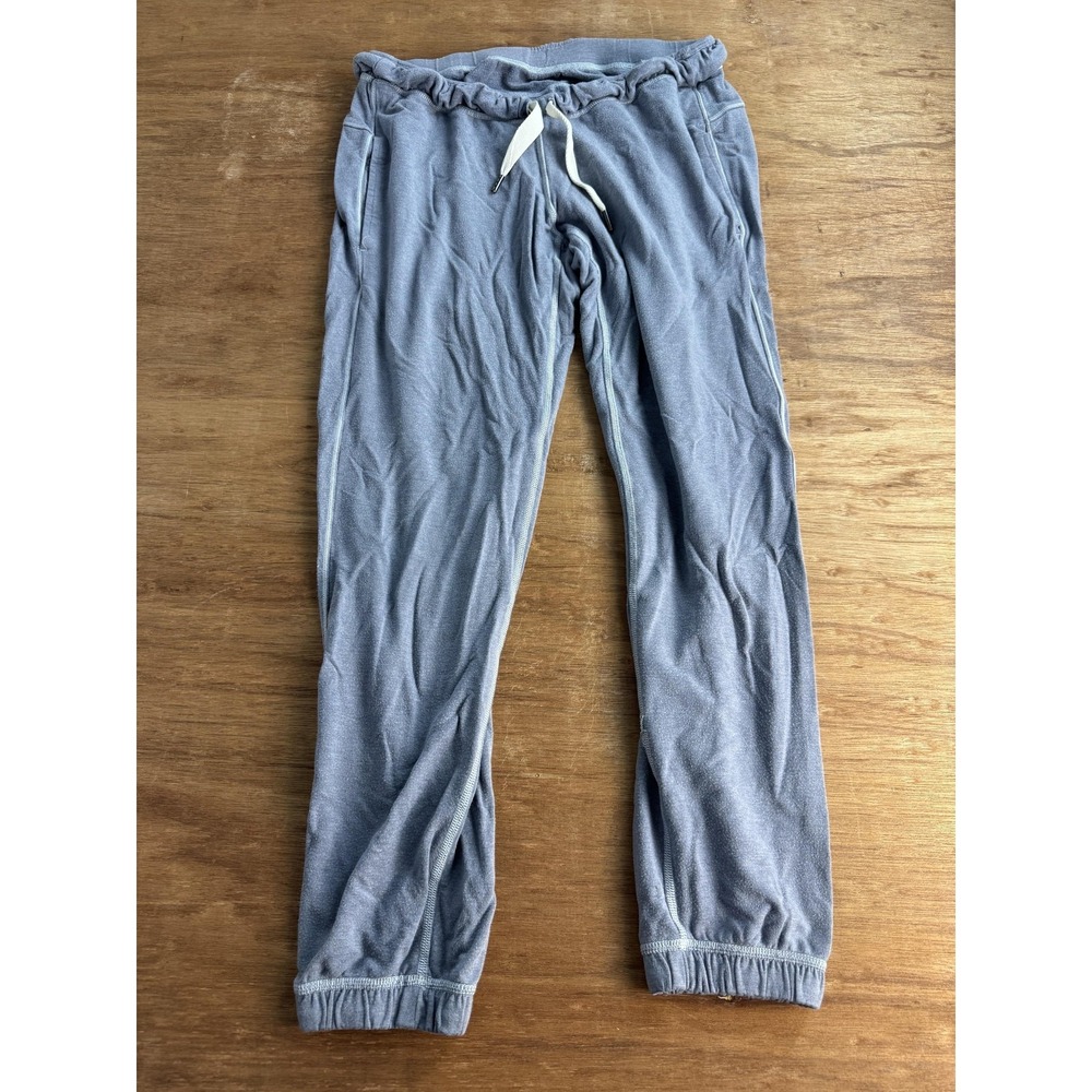Lululemon Jogger Pants Women's 8 Gray Soft Knit Elastic Waist Cuffed Lounge